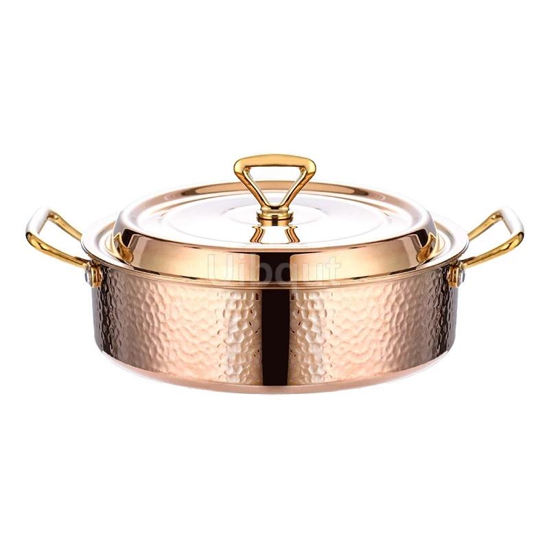 Thickened Golden Hammer Pattern Pot Special Pot for Induction Cooker Hotpot High Grade 304 Stainless Steel Double Flavor Hot Pot