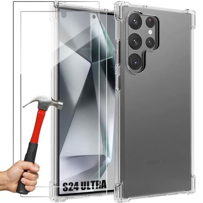 Coque pour Samsung Galaxy S24 Ultra - TPU - Antichoc - Transparente - 2 Verres Trempés Inclus