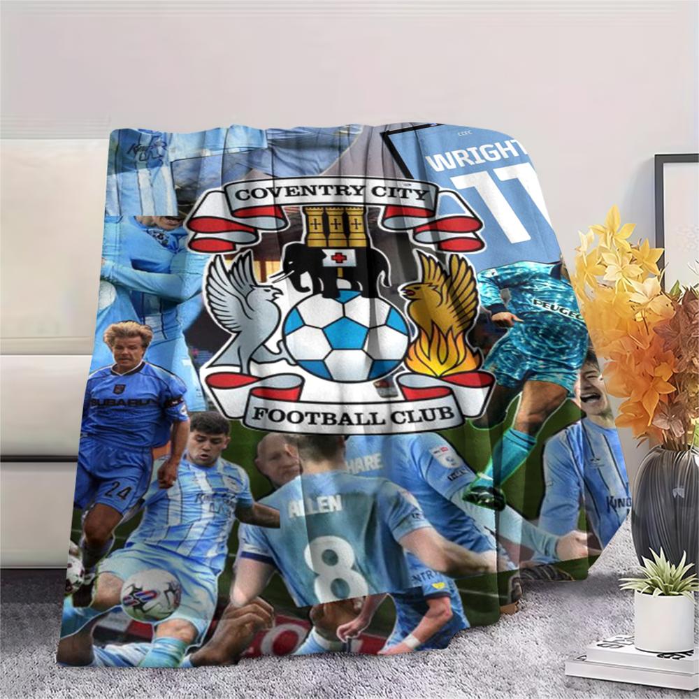 1PC Coventry City FC Print Flannel Blanket, High Quality Comfortable for All Seasons, Home Decor, Warmth and Comfort, Perfect for Christmas Gifts