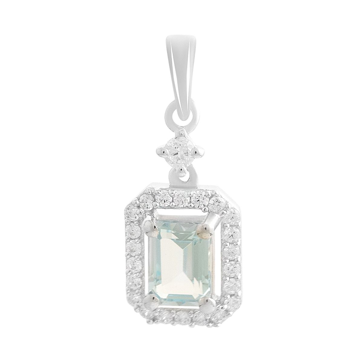 

Silver pendant with topaz 1.768ct, cubic zirconias (2207337) небо синє світло кольору