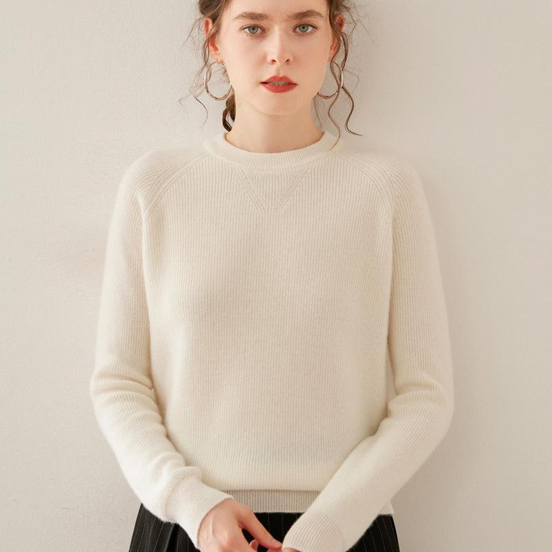 

Осенне-зимний стиль Слиток Игла Круглый вырез Кашемировый свитер для женщин Ленивый теплый свитер Модный и универсальный базовый свитер XL