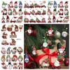 12/24 ks Dřevěné vánoční ozdoby skřítků Ručně vyráběné vánoční dekorace Přívěsky Santa Clause Domov
