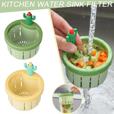 1/2 STKS Spoelbakzeef Automatische Druk Spoelbakfilter Cactusvormige Spoelbakzeef Plastic Afvoer Net Stop Spoelbak Afvalverzamelaar