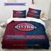 Name Custom Detroit Pistons Logo Pattern Bedding Set Quilt Cover Pillowcase Home Decor Gift (1 * Duvet Cover + 2 * Pillowcase, Without Core)