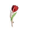 Beliebte Emaille Tulpenblüte Strass-Brosche – Hochwertige Anstecknadel und Kleidung Accessoire