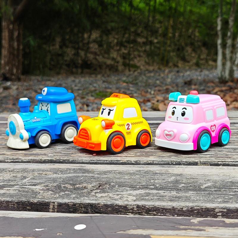 Design Cartoon Ambulance Airplane Train Taxi Model Children Toy For Play Toddler