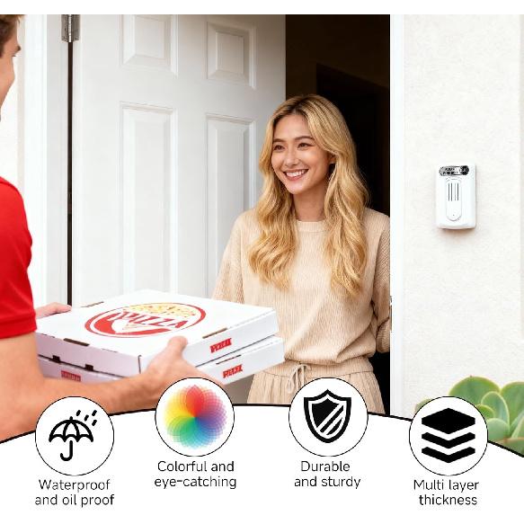 16pcs Doorbell Sign, 4 Sizes Tiny Please Ring Bell Sticker, Small Ring Bell Sign for Doorbell, 0.6in