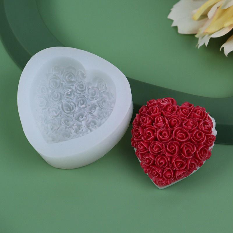 Heart Shaped Silicone Mold Handmade Chocolate Mousse Cake Baking Mold DIY Aromatherapy Candle Mold Valentine's Day Gift Decor