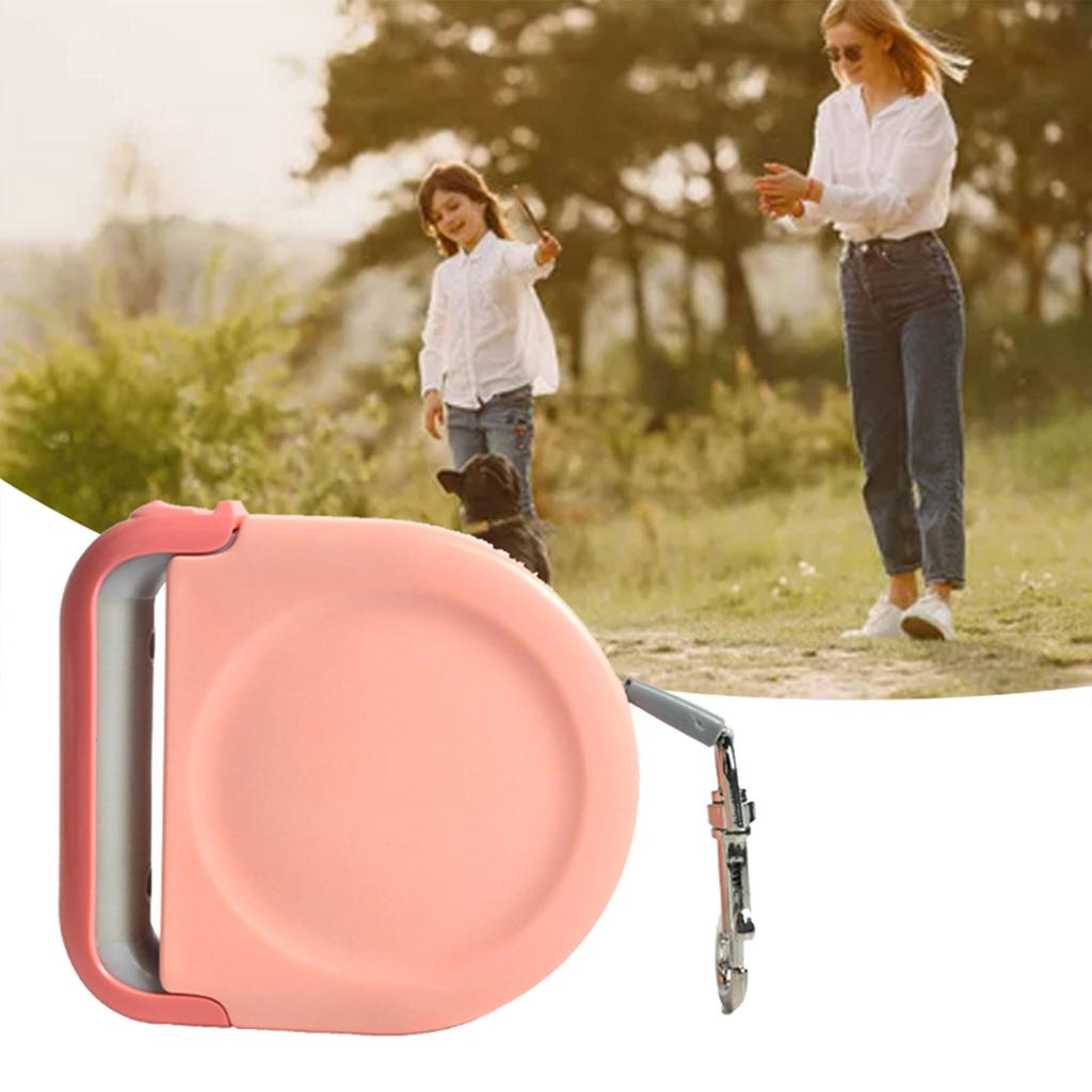 Portable Automatic Dog Leash Retractable Strong Strength Pet Traction Leash for Dog Walking Pink