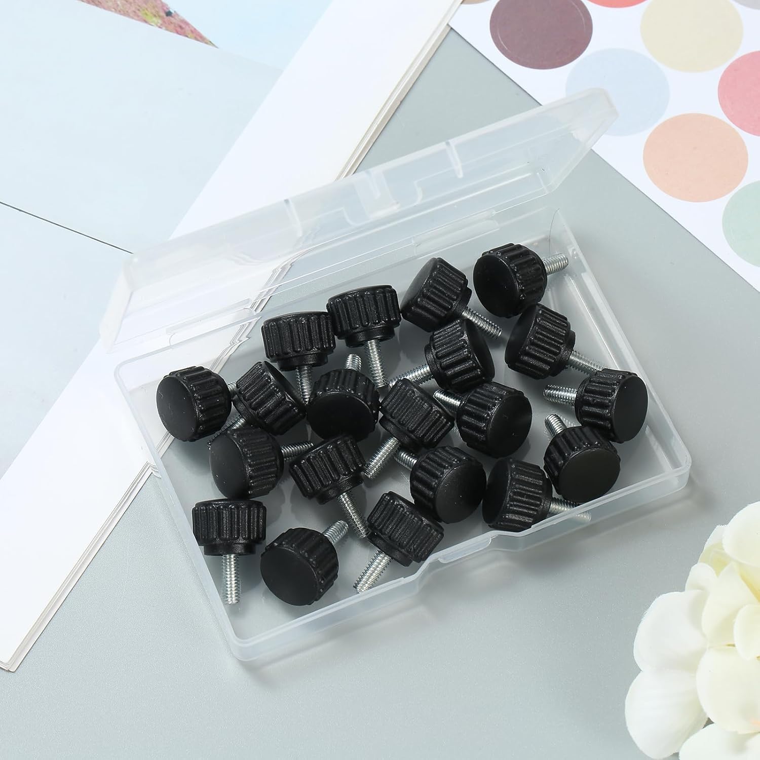 

20 Pcs M4 x 10 mm Threaded Knurled Thumbscrew, Monitor Screws Vesa Mount Screws Carbon Steel 20pcs