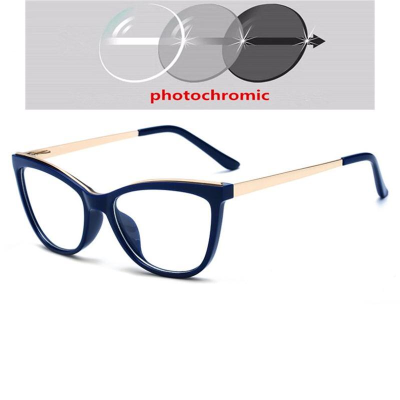 Fashion Cat Eye Anti Blue Light Glasses Women Spring Leg Prescription Eyeglasses Female 0 To -6 0 Diopter