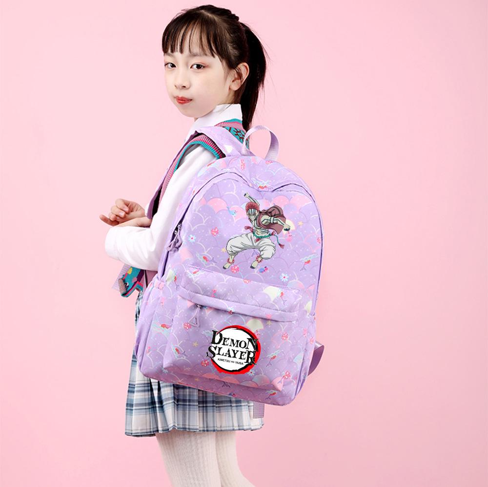 3Pcs/set Anime Demon Slayer Printed Backpack Handbag Pencil Case for Teenger Student Bookbag Women Large Capacity Waterproof Travel Bag Mochila