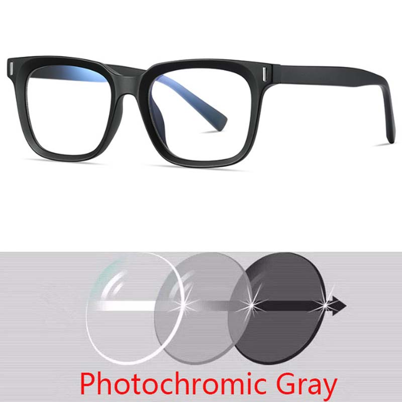 Square Photochromic Glasses Men Women Myopia Eyeglasses Students Short Sight Eyewear 0 -0.5 -1 -1.25 -1.5 -1.75 -2.0 To -6