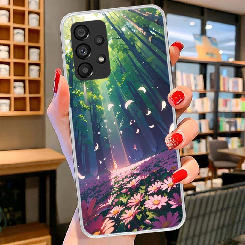 Anime Aesthetic Scenery Phone Case For Samsung Galaxy A17 A37 A57 A16 A26 A36 A56 A15 A25 A35 A55 A14 A24 A34 A54 A13 A23 A33 A5