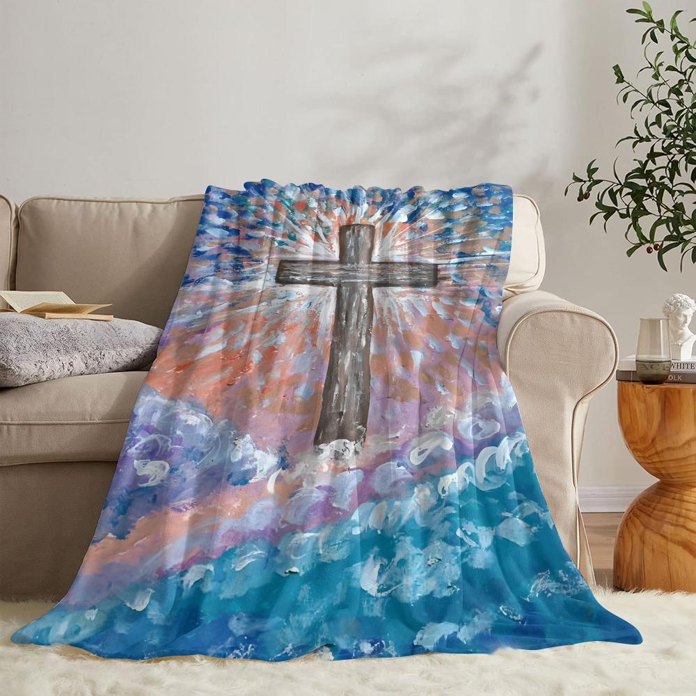 GUOYU Blanket Happy Easter Throw Soft Flannel Throw Summer Blanket Lightweight Cozy Nap Blanket for Sofa Bed Travel
