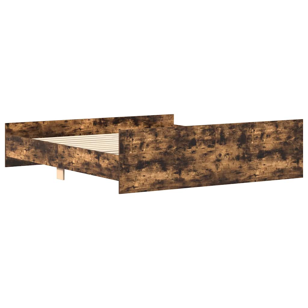 Vidaxl Rama Łóżka Z Wezgłowiem I Zanóżkiem, Przydymiony Dąb, 160X200Cm