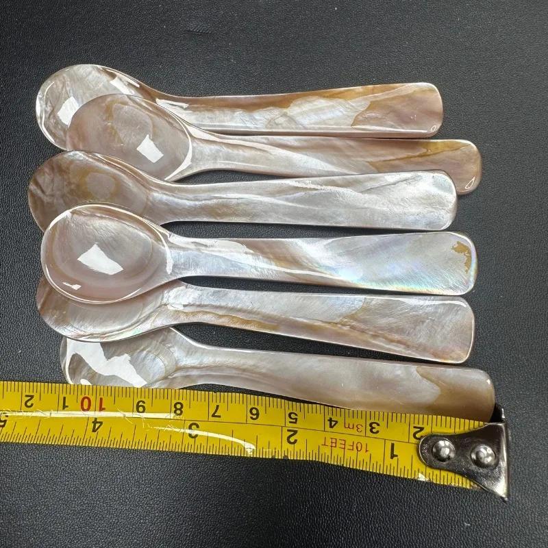 1PC Natural Material Ice Spoon Cream Coffee Caviar Spoon Mother of Pearl Seashells Stirring Spoons Teaspoon Crafts Dessert Coffe