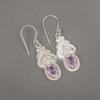Morganite Earrings, Handmade Gemstone 925 Solid Sterling Silver Earrings Antique Jewelry, For Engagement Gift