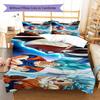 Dragon Ball Super Pattern Bedding,Quilt Set Quilt Cover Pillowcase Home Birthday Gift (1 * Duvet Cover + 2 * Pillowcase, Without Core)