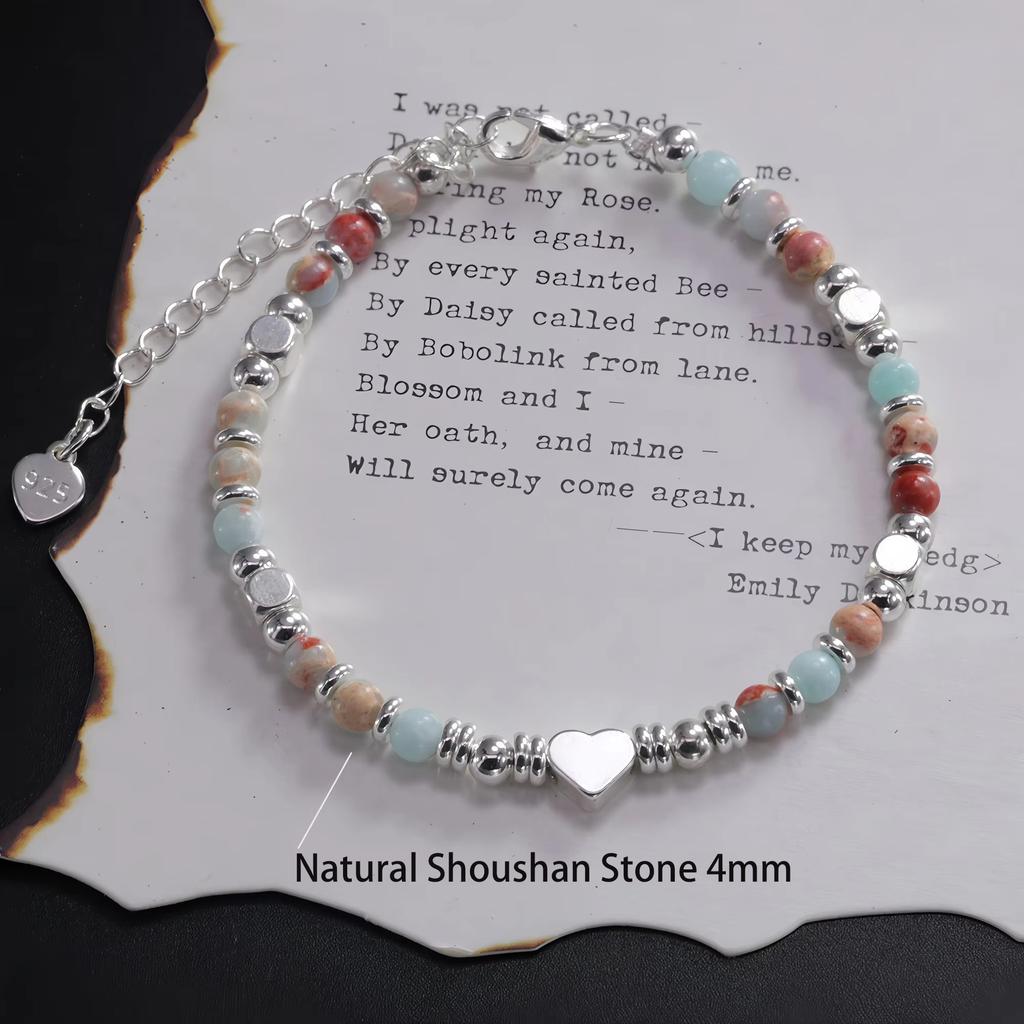 PANJBJ 925 Sterling Silver Red Agate Bead Bracelet for Women Fish Shape Retro Bead Design Versatile Jewelry Gifts Dropshipping