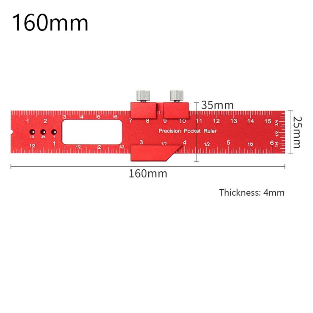 High-Precision Metric Measuring Tool With Slide Stop Positioning Gauge Ruler  Woodworking