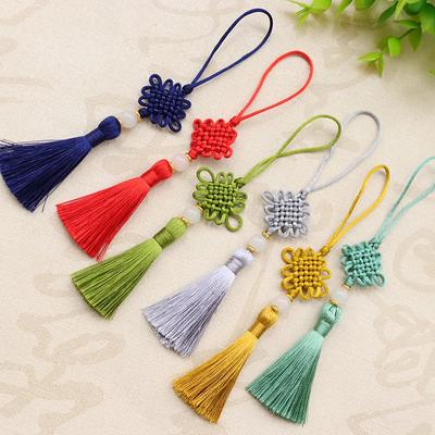 Ano Novo Vermelho Chinês Nó Borla Franja Chaveiro Cabide Bolsa Pingente Chapéu Hanfu Feminino Decoração DIY