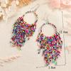 Bohemian Long Tassel Earrings for Women Girl Colorful Beads Ethnic Style Dangle Earrings Fashion Jewelry