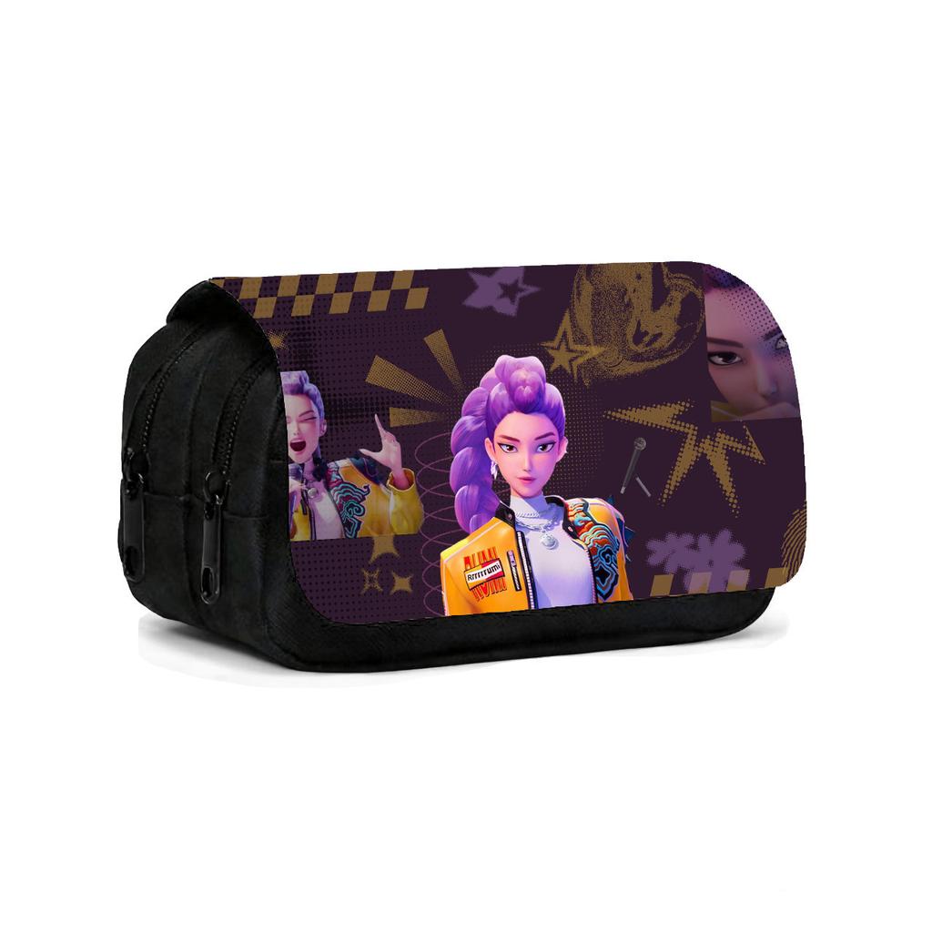 K-Pop Witch Hunters Children'S Double Flip Pencil Case Student Large Capacity Pencil Case Double Pencil Case