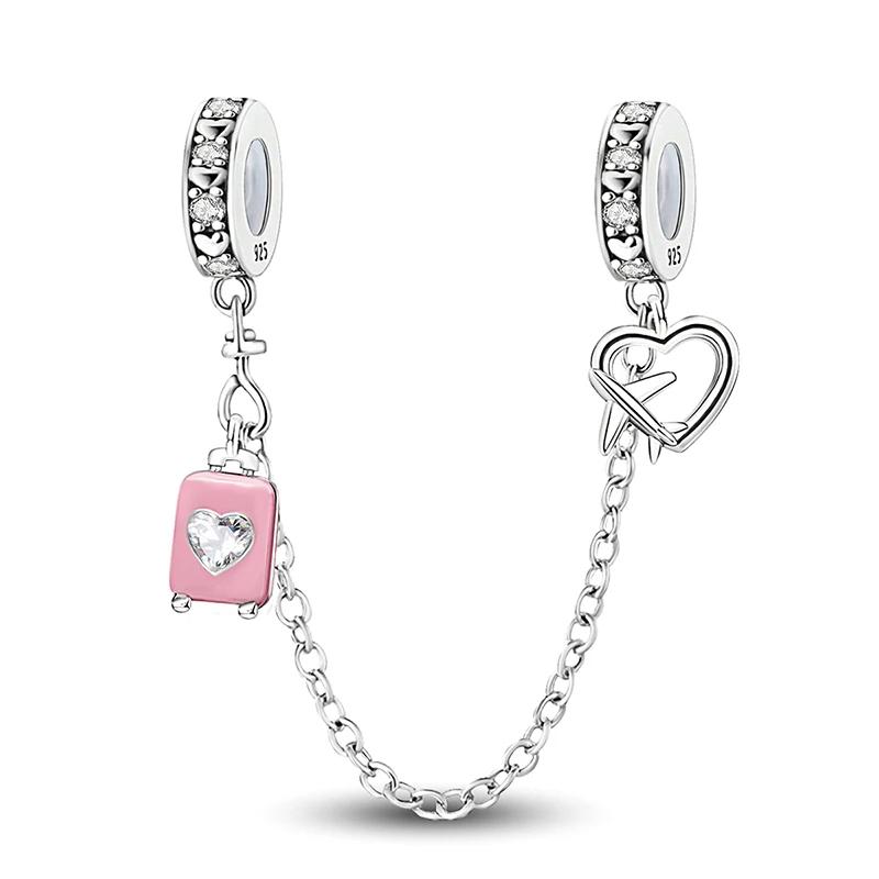Copper Puppy Girl Car Pink Series Charms Beads Fit Original Pan Bracelet Bangle High Quality Diy Jewelry For Womens