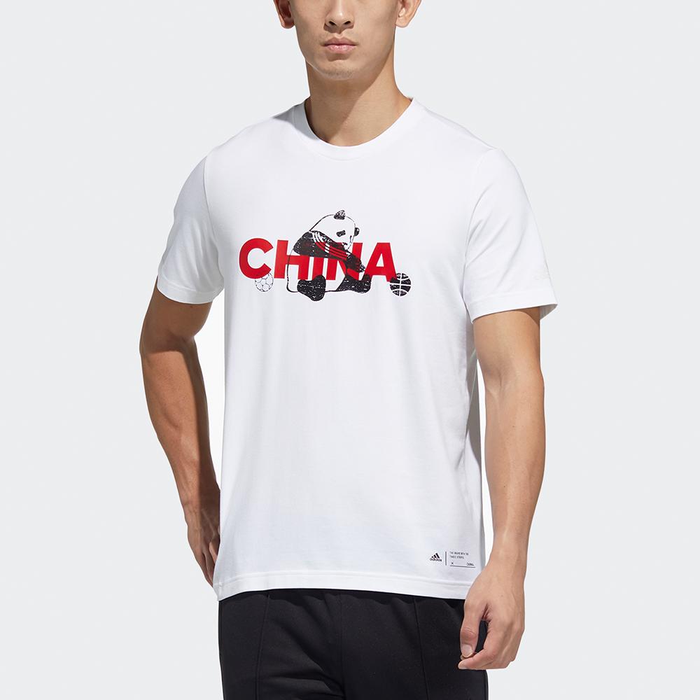 Adidas China Theme Print Crew Neck Short Sleeve T-Shirt Unisex Tops White GP1848