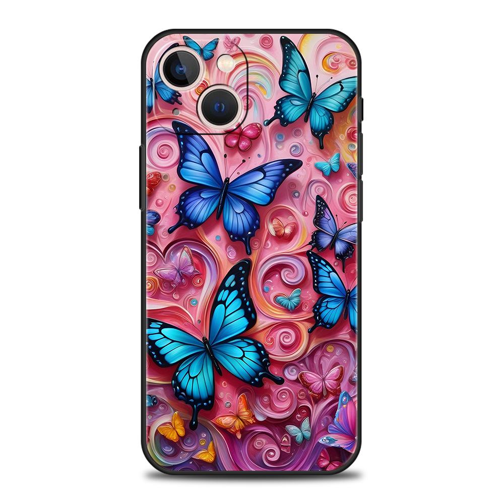 

Phone Case Cover for iPhone 17 16 15 14 13 12 Pro Max 11 Pro Max 17 AIR Plus Shockproof Soft TPU Shell Butterfly Design Fundas iPhone 14Pro Max