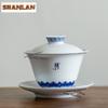 170ml Blau-Weißes Porzellan Gaiwan Traditionelle Teeschale Teeschale Mit Deckel Set Teezubereitung Abdeckung Schale Teeartikel Sammlung Handwerk