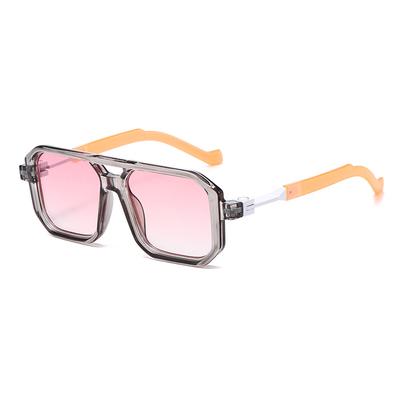 Fashion Retro Square Frame Sunglasses Men and Women with The Same European and American Double Beam Sun Glasses Trend Gafas