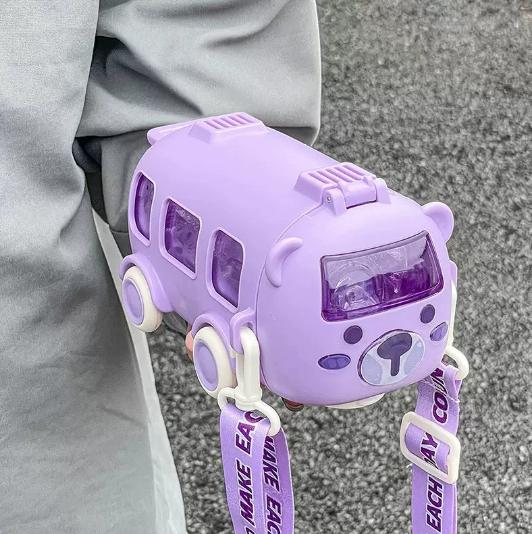 Cute Toy Car Cup with Straw Indoor and Outdoor Water Bottle Large Capacity Plastic Mug for Summer Drinkware Water Bottles