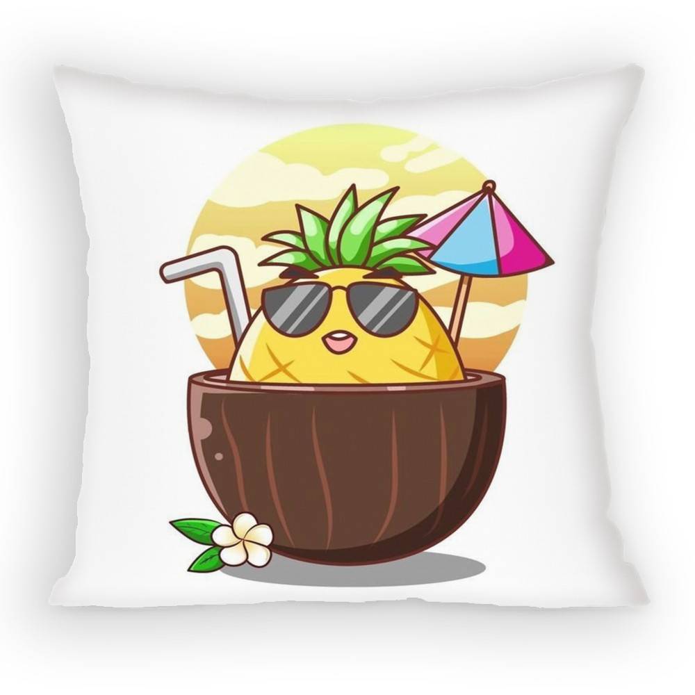 Summer Holiday Cartoon Fruit Beach Surfing Swimming Pillow Case Sofa Living Room for Bedroom Cushion Square Cushion Nap Time