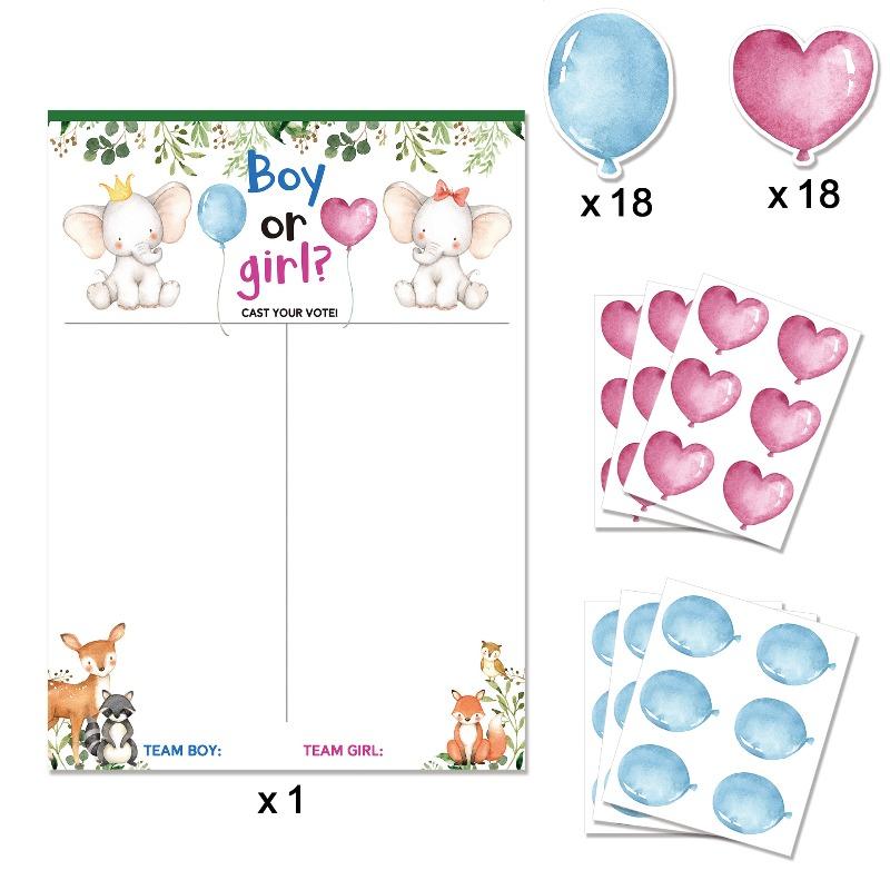 Baby Reveal Party Game Card Set - Gender Prediction & Baby Shower Activity Games for Birthday Party Including 'Baby Bingo'