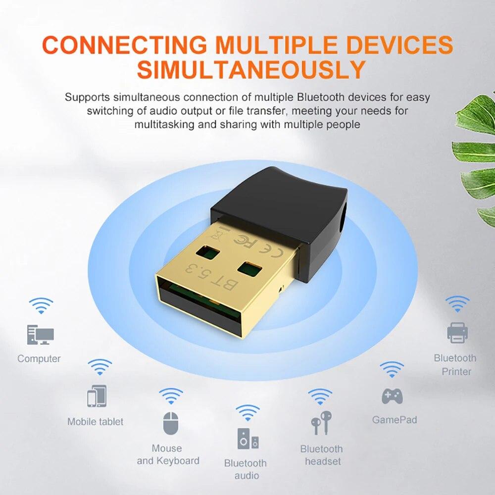 Adapter Bluetooth USB 5.3 Nadajnik Odbiornik Bezprzewodowy Adapter Audio Bluetooth USB Klucz sprzętowy Bluetooth do komputera PC Laptop