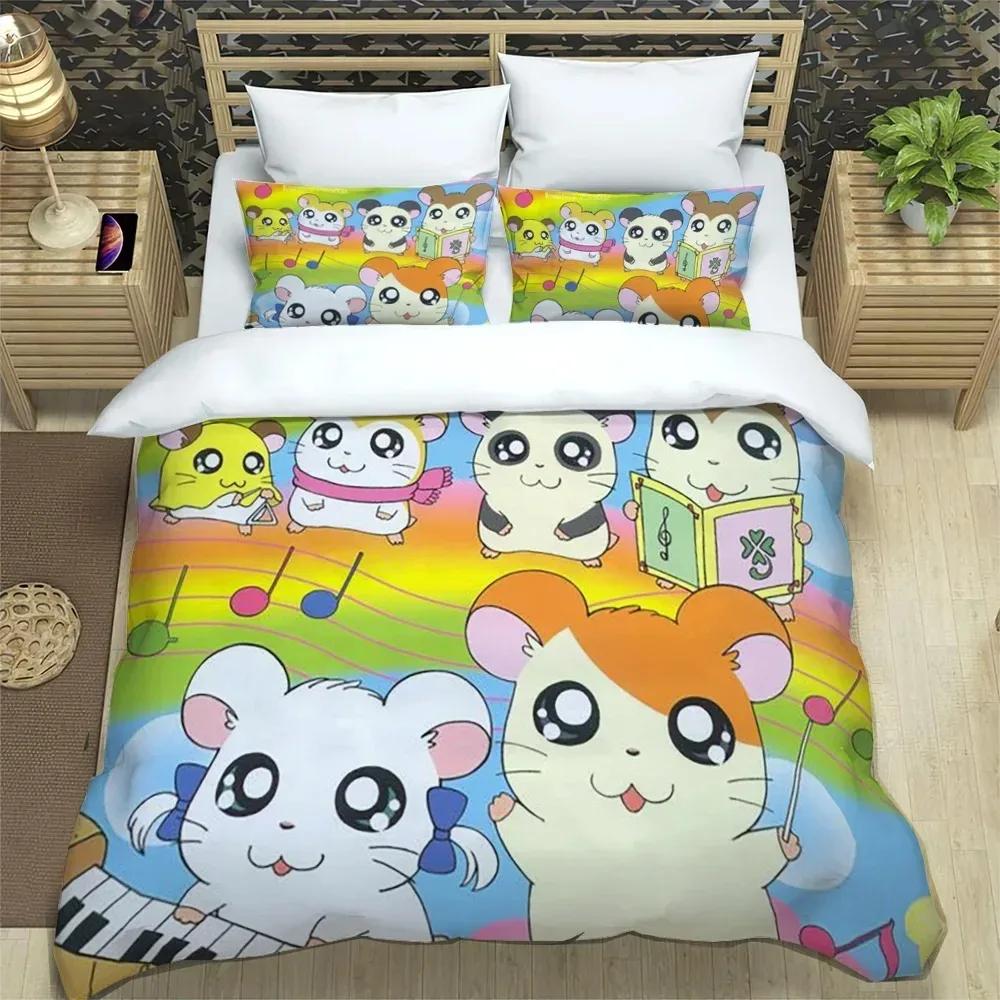 3D-Druck Cartoon Niedlich Hamtaro Bettwäsche-Set Bettbezug Kissen-Set Geburtstagsgeschenk Jungen Bettbezug Bettwäsche Heimtextilien