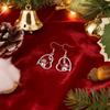 Charming Rhinestone Santa & Snowman Heart Earrings: Glittery Christmas Hats
