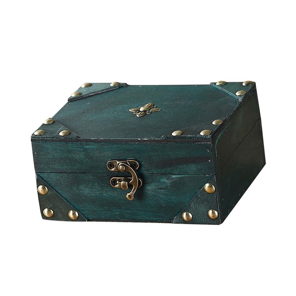 Elegant Retro Styles European Travel Case Practical Sturdy Wood Storage Box for Daily Use and Home Decoration