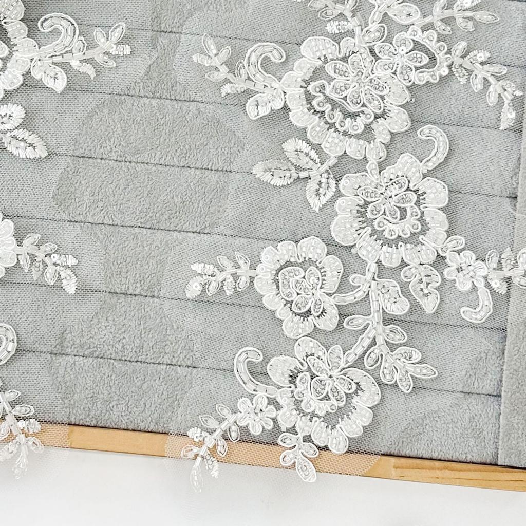 White Wedding Dress, Headgear, Accessories, Three-Dimensional Sequins, Beads, Bone Line, Flower Decoration Accessories