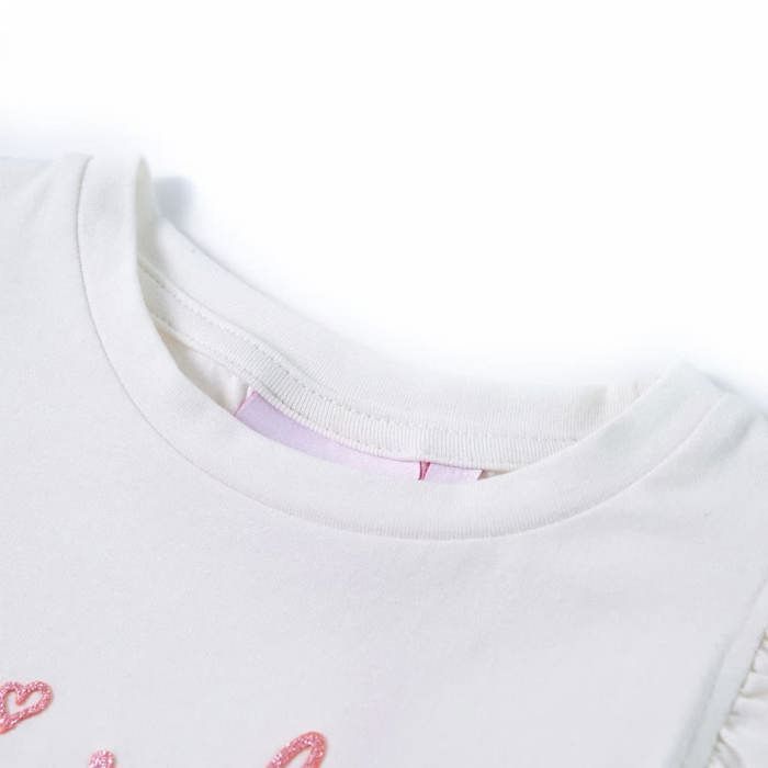 T-shirt enfants avec manches à volants écru 92/104/116/128/140