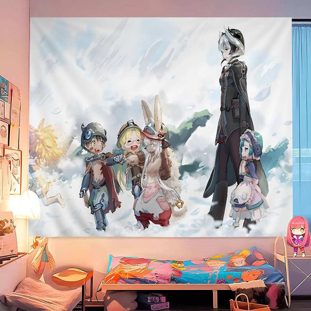 Anime Made In Abyss Buntes Wandteppich Wandbehang Böhmische Wandteppiche Mandala Wandbehang Tücher