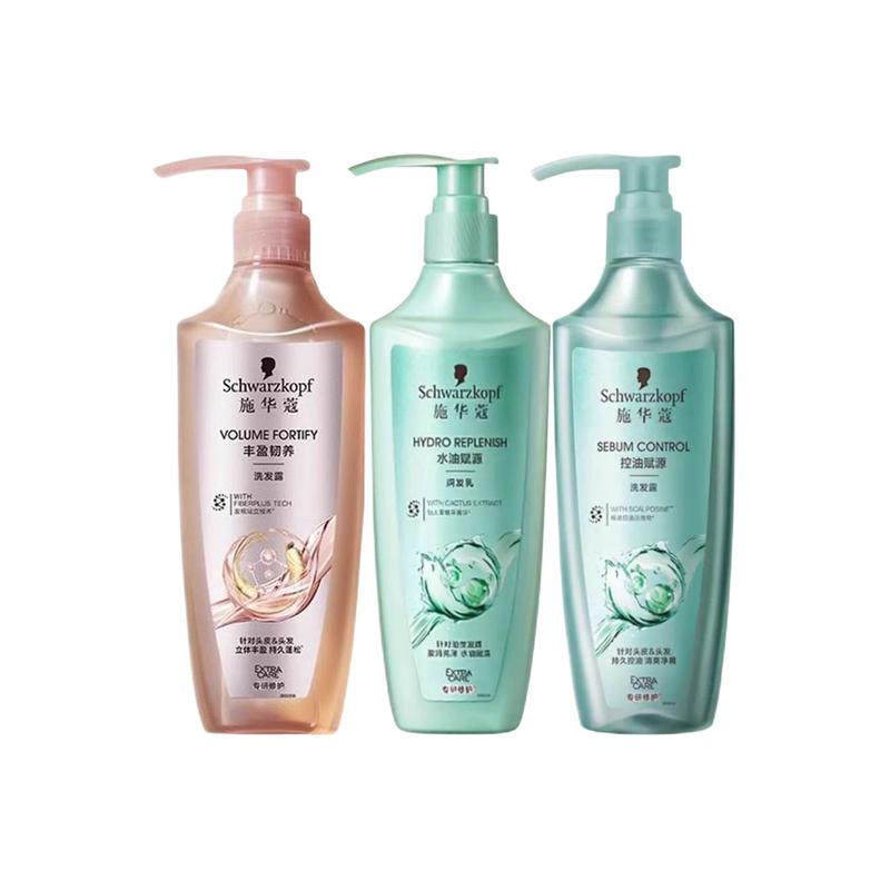 Schwarzkopf Shampoo/shampoo soap Rich Three-piece set: 400ml volumizing shampoo + 400ml moisturizing conditioner + 400ml oil-controlling shampoo коричневый