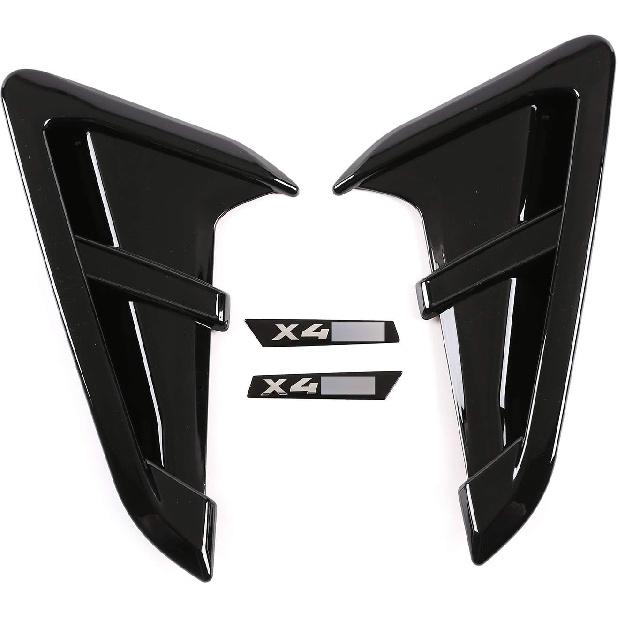 

Shark Gills Front Fender Side Air Flow Fender Vent Cover Trim ABS for B@M@W X3 G01 X4 G02 X3M X4M 2018-2021 (Glossy Black, X4 M)
