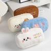 Cute Stationery Bag Desktop Storage Large Capacity Pencil Case Bear Rabbit Printed Pen Pouch for Student Girls Makeup Bags Gift