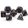 D7 Die Set Dice Speckled Poly (7 Dice) (Golden Cobalt)