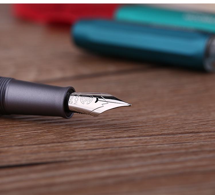 MOONMAN T1 Handmade Resin Fountain Pen, Large Capacity Piston Filler, Fine Nib with Aluminum Alloy Barrel
