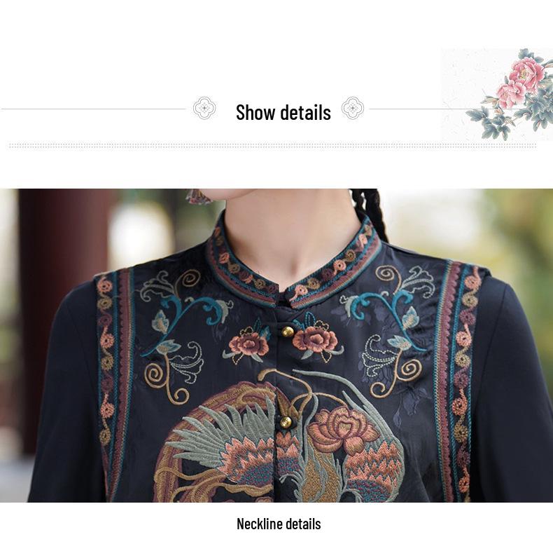 Ethnic Style Women's Floral Embroidered Vest Cardigan