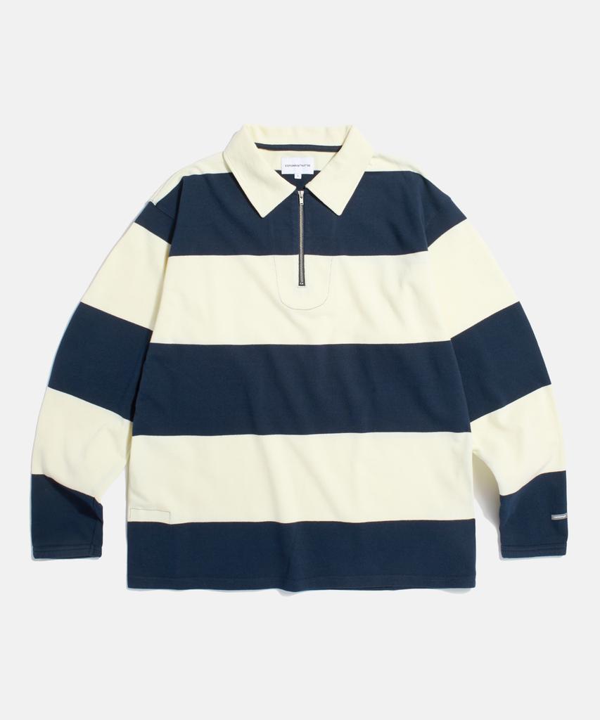 ESPIONAGE Big Border Rugby L/S Tee Navy